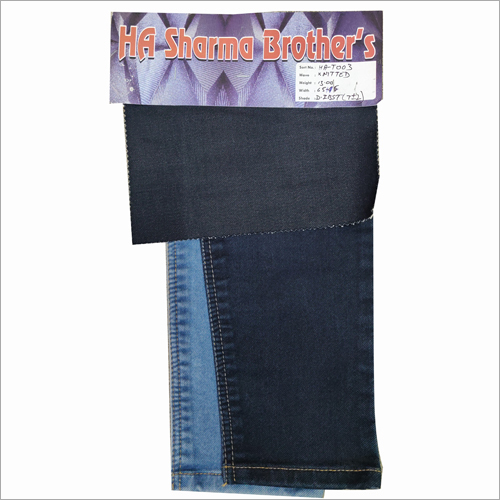 Back Knitted Denim Fabric - Black, Washable | Plain Patterned Material for Garment Use