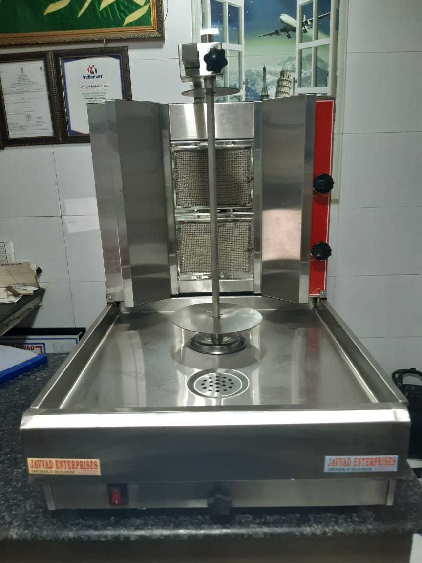 Shawarma Machine - Stainless Steel, 670x540x670 Mm, White | Gas 2 Burner, Eco Friendly, Automatic, 1 Year Warranty, Manual Control System