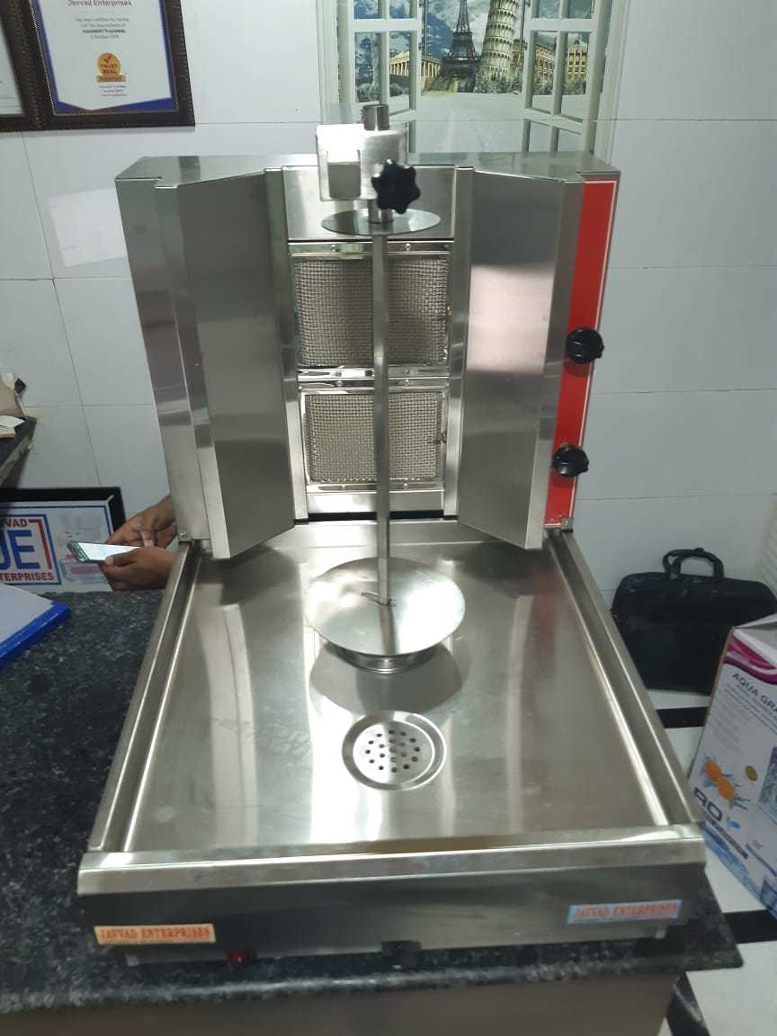 Shawarma Machine - Stainless Steel, 670x540x670 Mm, White | Gas 2 Burner, Eco Friendly, Automatic, 1 Year Warranty, Manual Control System