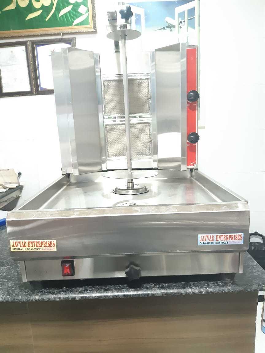 Shawarma Machine - Stainless Steel, 670x540x670 Mm, White | Gas 2 Burner, Eco Friendly, Automatic, 1 Year Warranty, Manual Control System