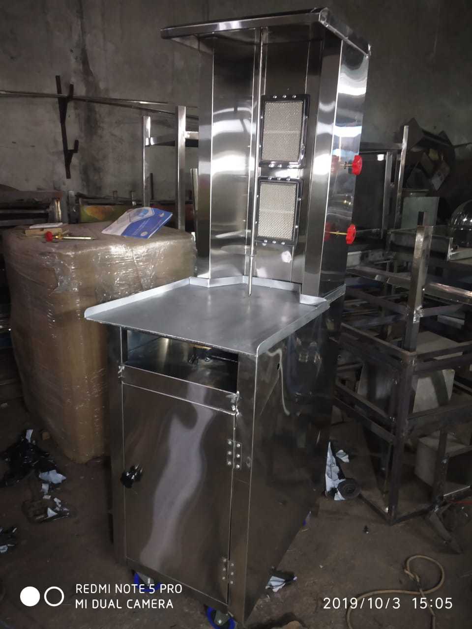 Standing Shawarma Machine - 2 Burner Model, Stainless Steel Construction, 5 To 25 Kg/hr Capacity, Eco-friendly Design, Manual Control System, Free Stand Installation, 1 Year Warranty