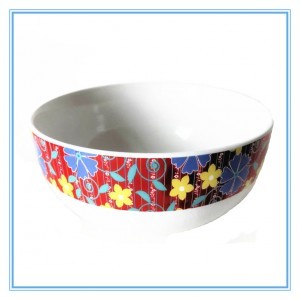 Decal Art Stoneware Bowl,a Set Of 3 Pieces Ceramic Colorful Bowls