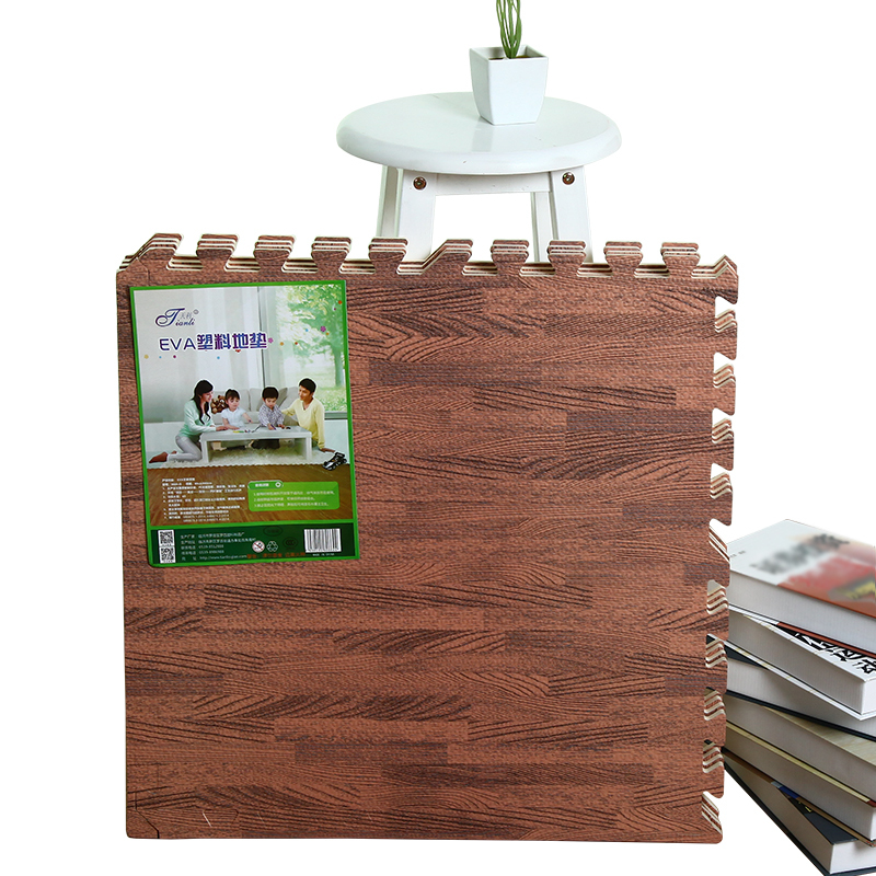 According To Customer Wood Grain Floor Mat 3/8 Inch Thick Foam Interlocking Flooring Tiles With Borders Each Tile Measures 1 Square Foot Home Offi