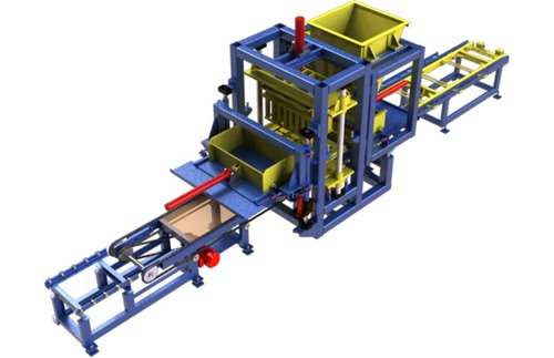 Automatic Concrete Block Making Machine - Steel, 1400x550mm Work Surface, Blue | 92% Efficiency, Plc Control, Hydraulic Oil Cooling, 1-year Warranty