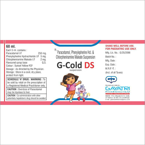 Liquid 60 Ml Paracetamol Phenylepherine Hcl And Chlorpheniramine Maleate Suspension