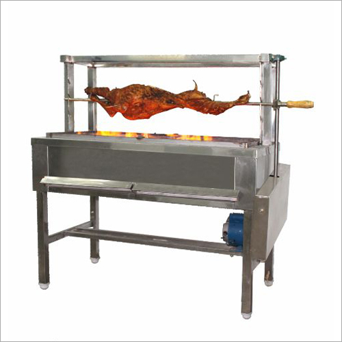 Charcoal Lamb Auto Grill - Stainless Steel, 45(W) X 24(D) X 45(H) MM, Silver | Commercial Use, Electrical & Gas Power Source, Nutrient Preservation