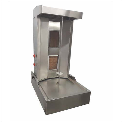 2 Burner Motorized Chicken Shawarma Machine - Stainless Steel, 18(W) X 22(D) X 36(H) MM, Silver | Electric Power Source, Easy Maintenance, High Efficiency