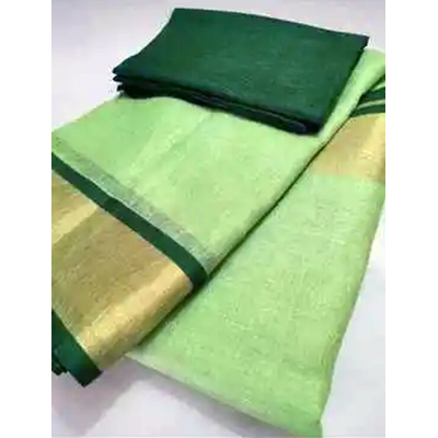 विंटर लिनन प्योर ज़री बॉर्डर साड़ी