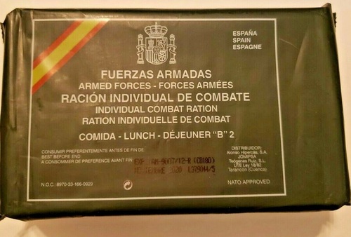 Spanish  Lunch Ration Menu Packaging: Bag
