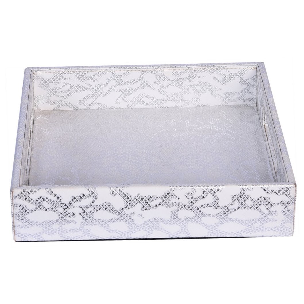 White Coin Tray - 9x9 Inches | Square Shape, Elegant White Design