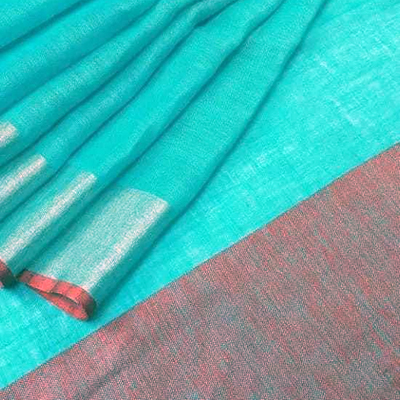 Winter Linen Pure Zari Border Saree