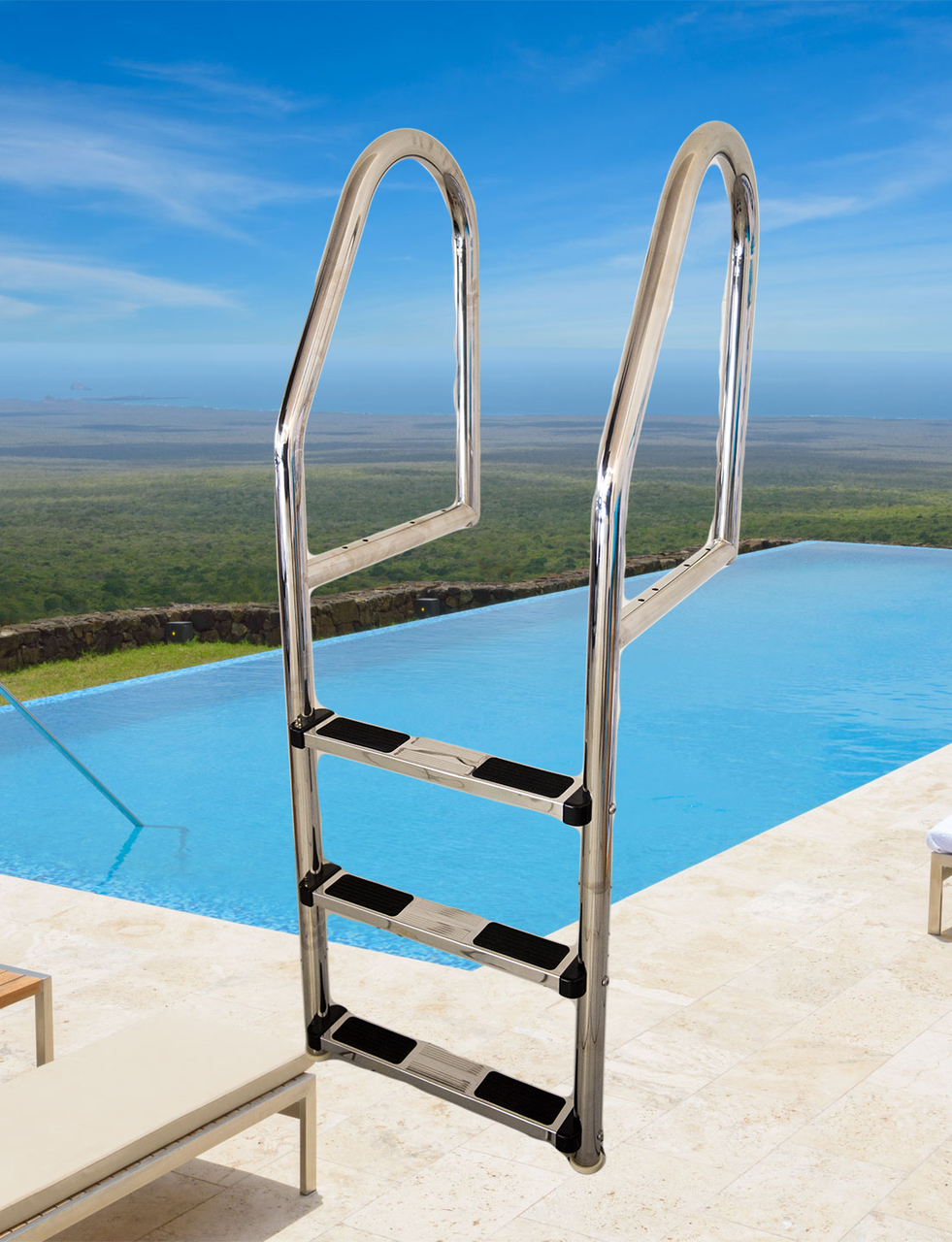 Swimming Pool Ss Ladder - Stainless Steel, Custom Size | Essential Safety Feature For Convenient And Comfortable Pool Access