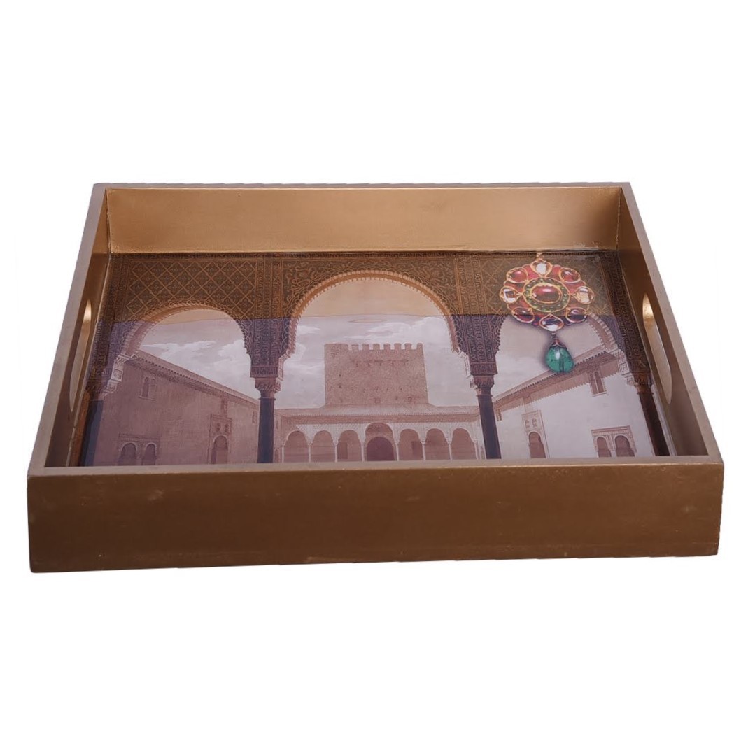 Golden Serving Tray Length: 16 Inch (In)