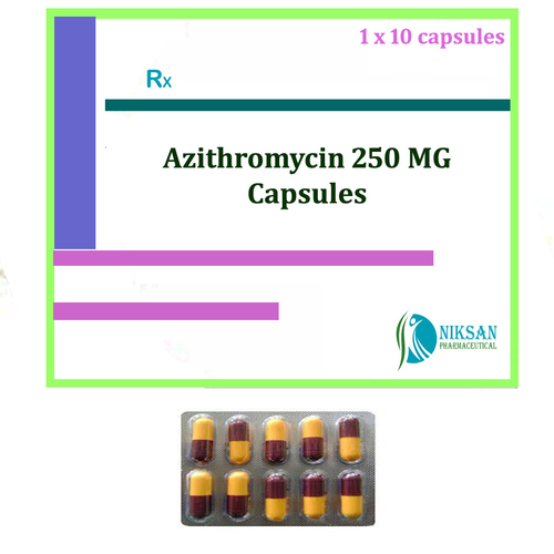 Azithromycin 250 Mg Capsules - Dosage: 250 Mg, Drug Type: General Medicines | Function: Antibiotic, Recommended For: General Use, Storage: 25°C