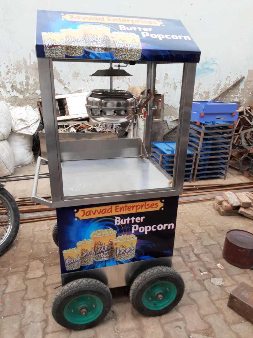 White Trolley Popcorn Machine