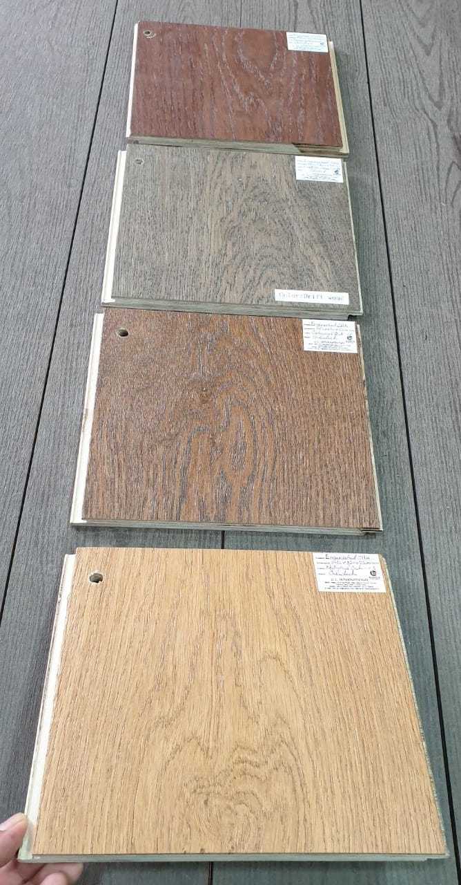 Engineered Wooden Flooring - 14mm Oak Layered Structure, Moisture Resistant, Brushed Surface, 220x2200mm Dimensions