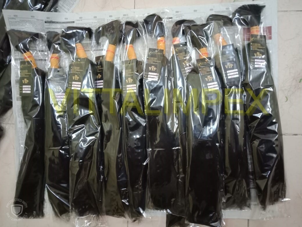 Indian Human Hair Extension - 100% Virgin Natural Temple Hair, 10-34 Inch Length, Natural Black/brown Color | Machine Weft, 2-year Warranty, Shed-free, Tangle-free