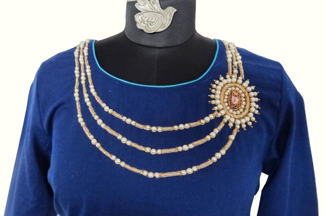 Necklace Kurti Bust Size: 38 Inch (In)