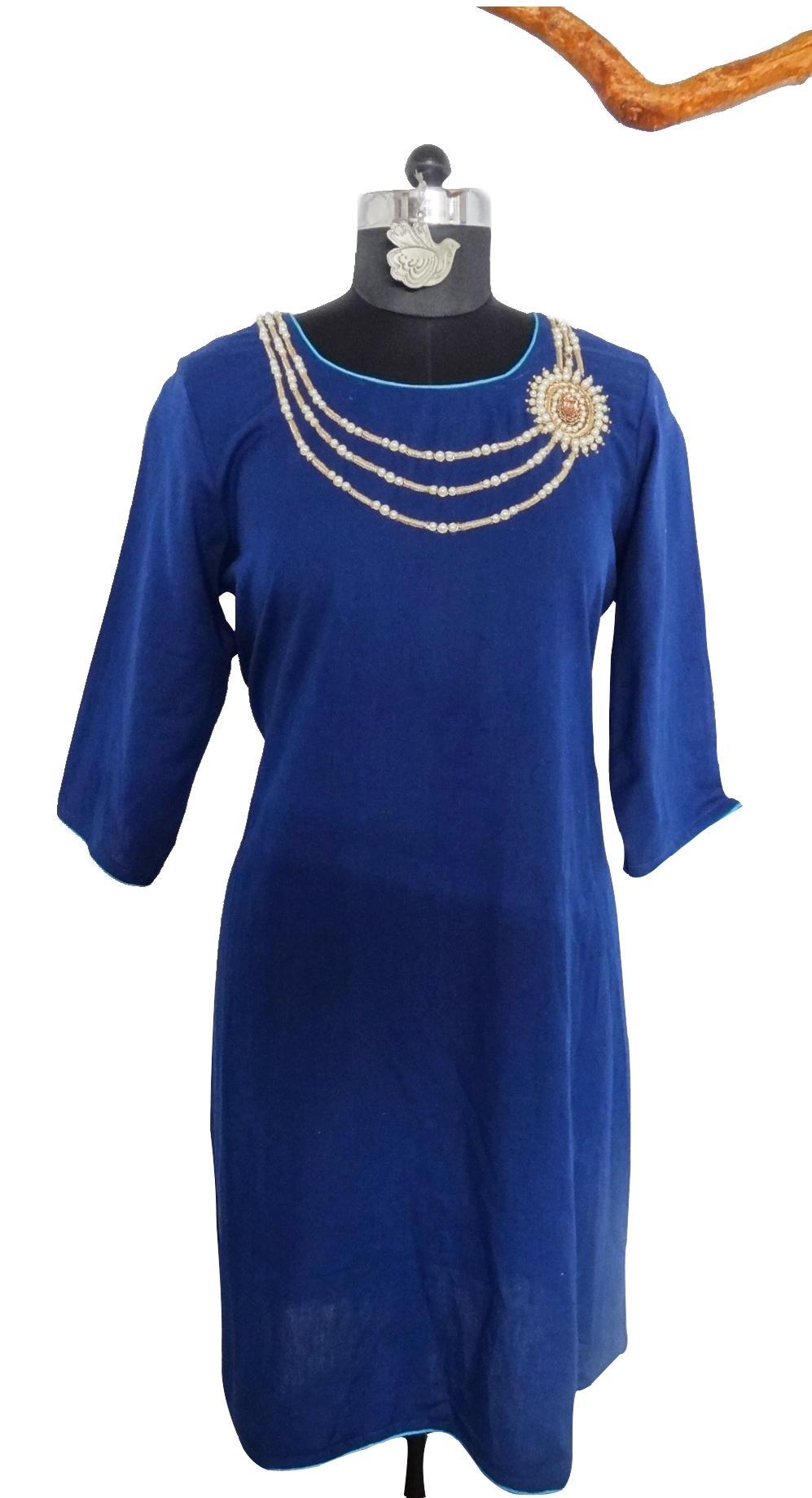 Necklace Kurti Bust Size: 38 Inch (In)