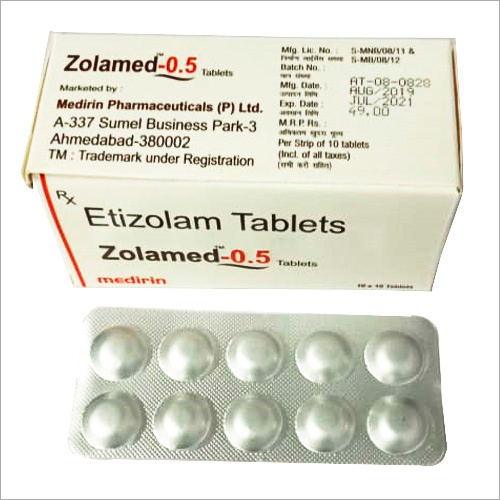 Etizolam Tablets - Adult Dosage Guidelines, Warm Milk & Water - Carton Packaging, Efficacy-Focused Formulation