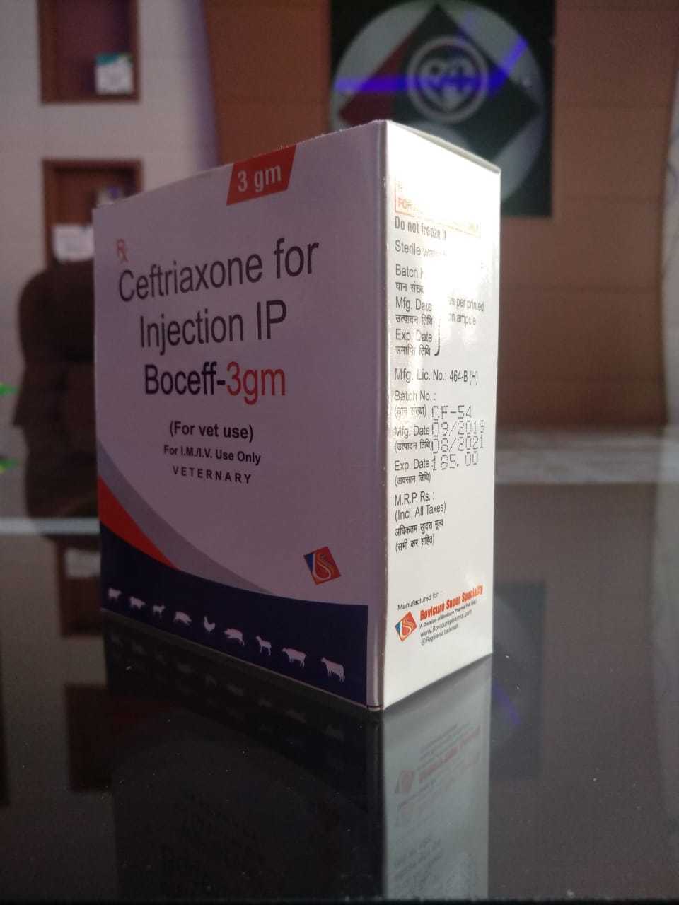 Ceftriaxone Injection - 3.0 Geq. To 3000 Mg | Antibiotic Powder For Cattle, Dogs, Goats, Poultry