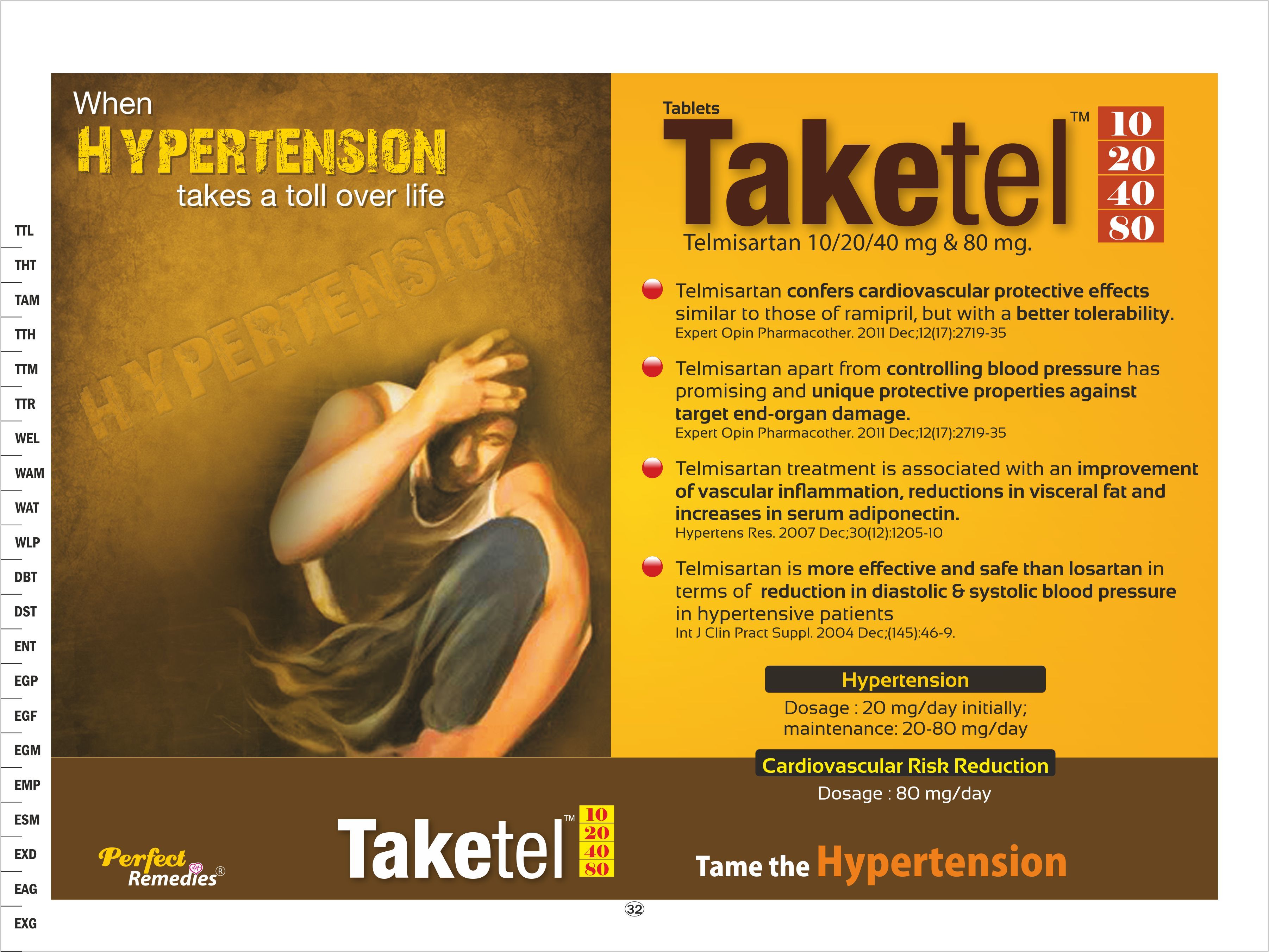 Telmisartan 40 Mg & 80 Mg Specific Drug