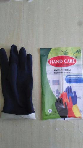 Plain Handcare Black Rubber Gloves