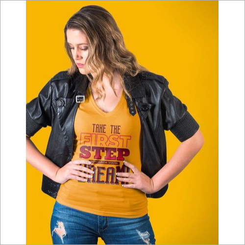 Ladies Half Sleeve T Shirt - Cotton Blend, Sizes S, M, L, XL | Available in Various Colors, Stylish Printed Patterns for Women