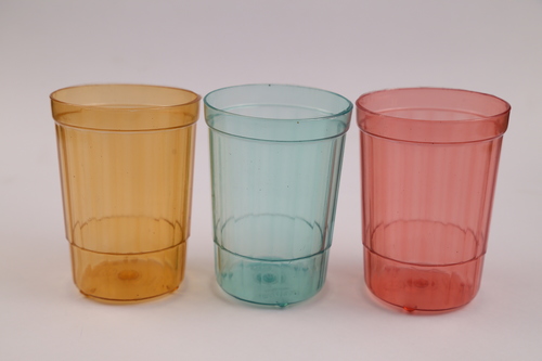 SANTRO PLASTIC GLASS - Rigid Square Plastic, 5 Inch Size, Multicolor Finish | Set of 6, 400-600 ml Capacity, Ideal for Home Use