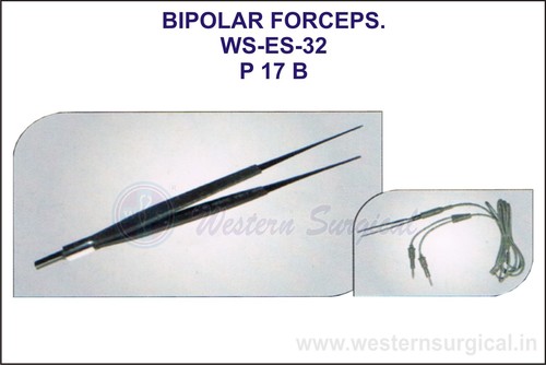 Bipolar Forceps - Manual Operation, Non-Stick Reusable Design | Electrosurgery Application, Black Color-Coded Ergonomic Shape, Precision Grasping and Coagulation