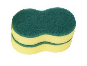 Green And Yellow 8 Shape Sponge Scouring Pad