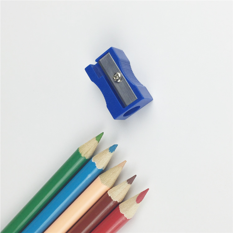 Plastic Octagonal Pencil Sharpener - Durable Plastic, 2.5x1.6x1.2cm, Assorted Colors | Manual Use, Stainless Steel Blades, Keychain Feature