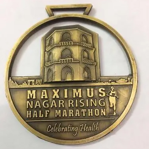 Badges - Metal Alloy 70 mm Diameter, Gold Color, 3 mm Thickness | Polished Finish, Ideal for Marathon Event Medals