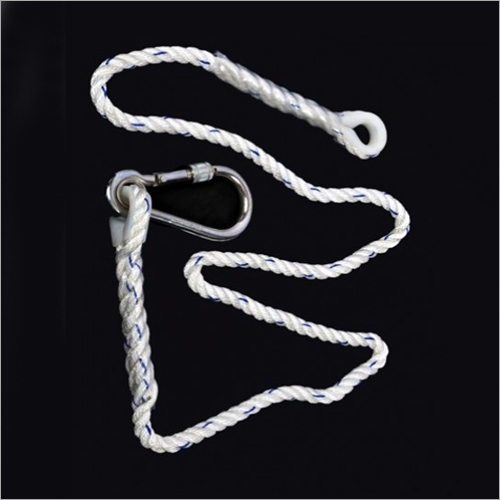 White Single Nylon Polyamide Safety Lanyard