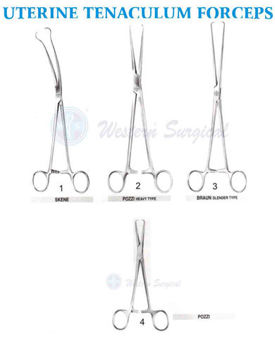 Stainless Steel Uterine Tenaculum Forceps