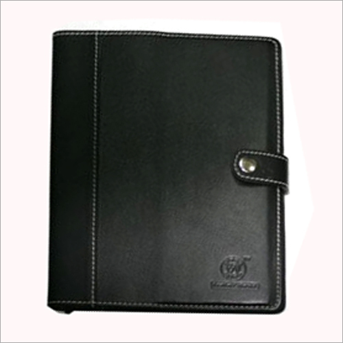 Leather Folder Cover - Leather, Customized Thickness, Black | Plain Design for Holding Papers in Offices and Professional Settings