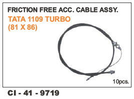 फ्रिक्शन फ़्री एसीसी केबल अस्सी टाटा 1109 टर्बो व्हीकल टाइप: 4 व्हीलर