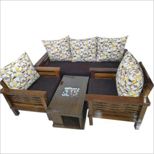 Wooden Sofa Set - Solid Wood Construction | Elegant Home Furniture for Indoor Use