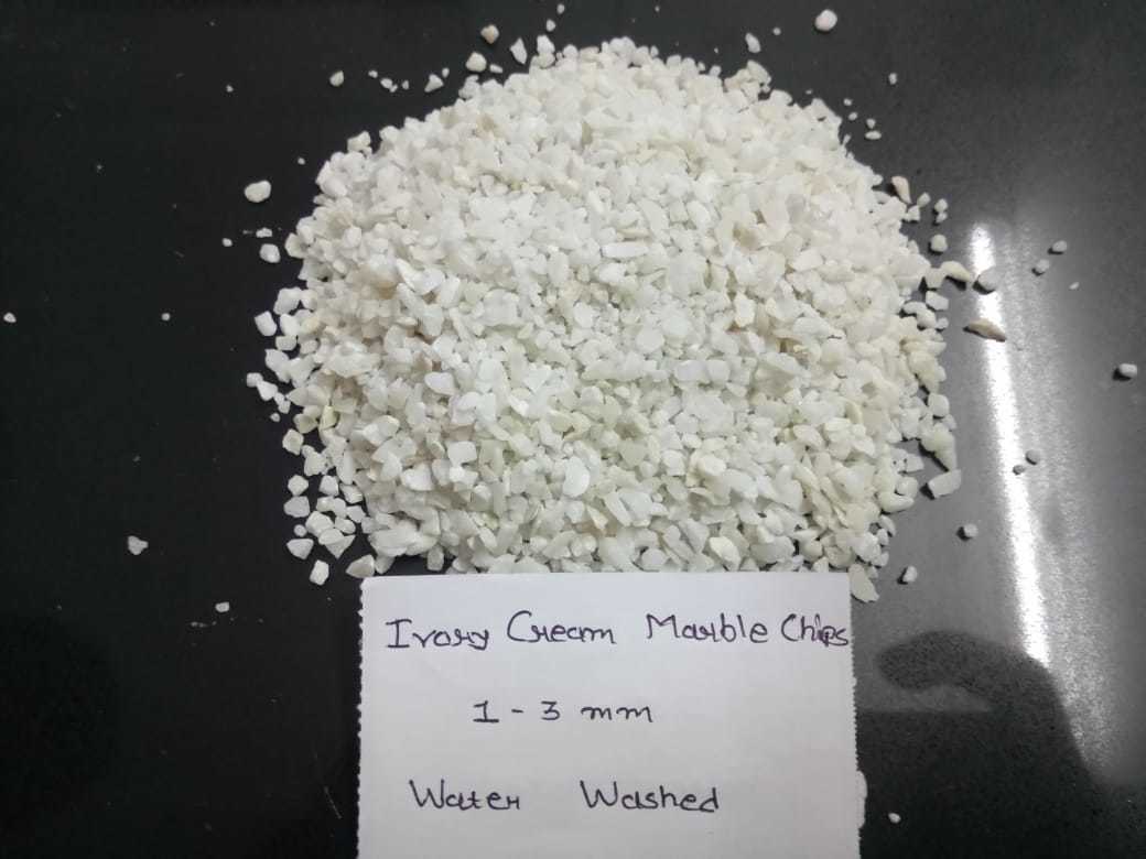Granular Water Wash White Marble Crushed Stone Aggregate And Chips Size: (1) 0.5mm To 1mm