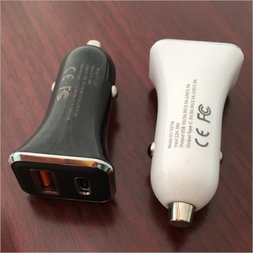 Car Mobile Charger - Abs Plastic, 3.5 X 2.5 X 1.5 Inches, White | 12-24v Input, 5v 2.4a Output, Ce Certified, Lightweight & Portable