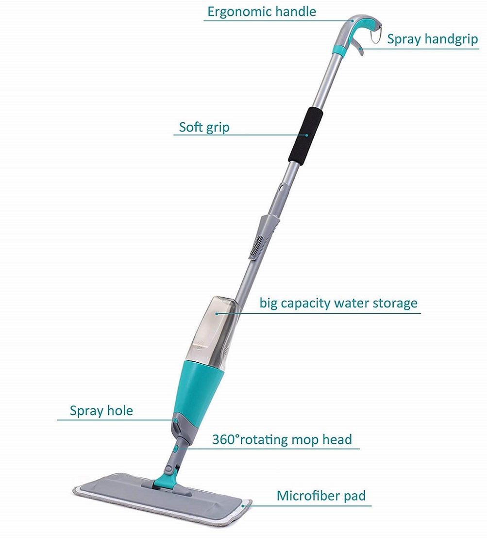 Gary Spray Floor Mop Kit With 3 Reusable Microfiber Pads