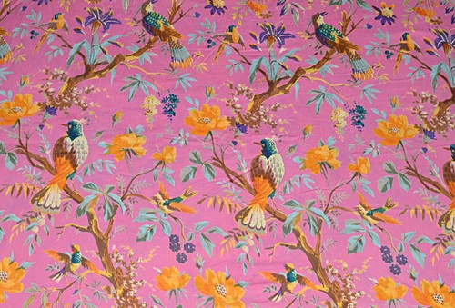 Indian Made Floral Print Fabric Jaipuri Ethnic Print - 100% Cotton, 44 Inches Wide, Yellow Hue | Eco-Friendly, Handmade, Lightweight, Washable