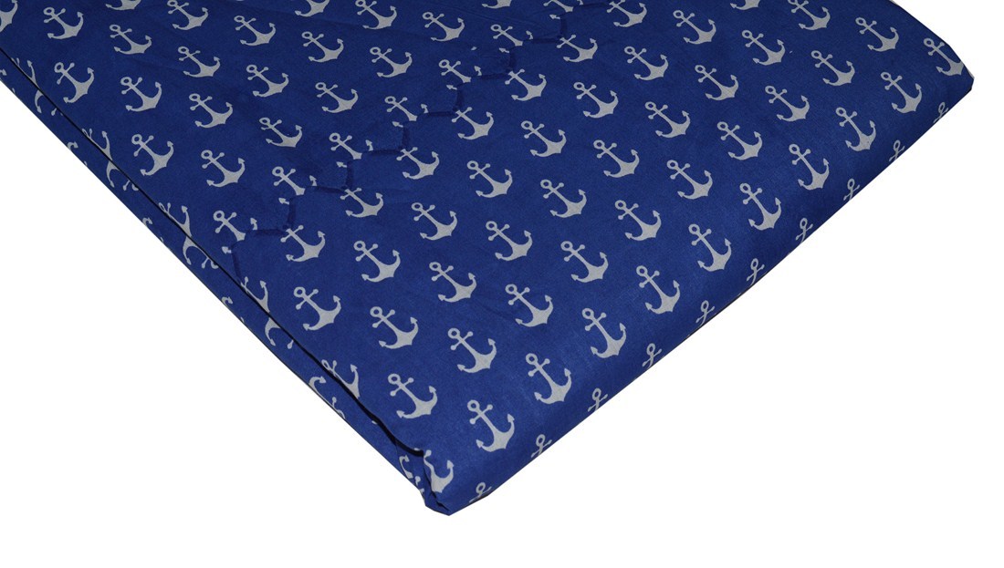 Cotton Fabric - 100% Handcrafted Eco-friendly Blue Block Printed Fabric, 44 Inches Wide, Lightweight Garment Decor