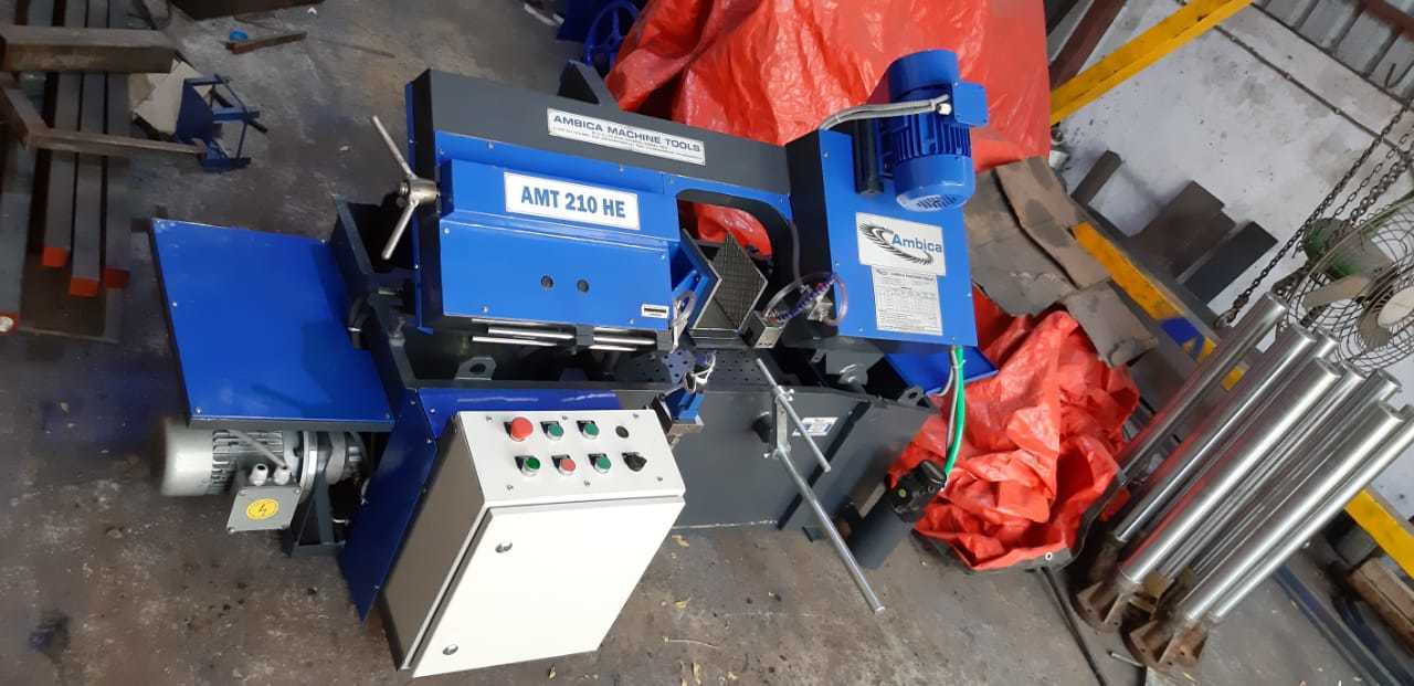 Hinge Type Semi Automatic Band Saw - Heavy Duty Torsion Free Structure, 2020 X 2107 X 1400 Mm, Vfd Saw Drive, Upgraded Hydraulic System, Separate Panel Console