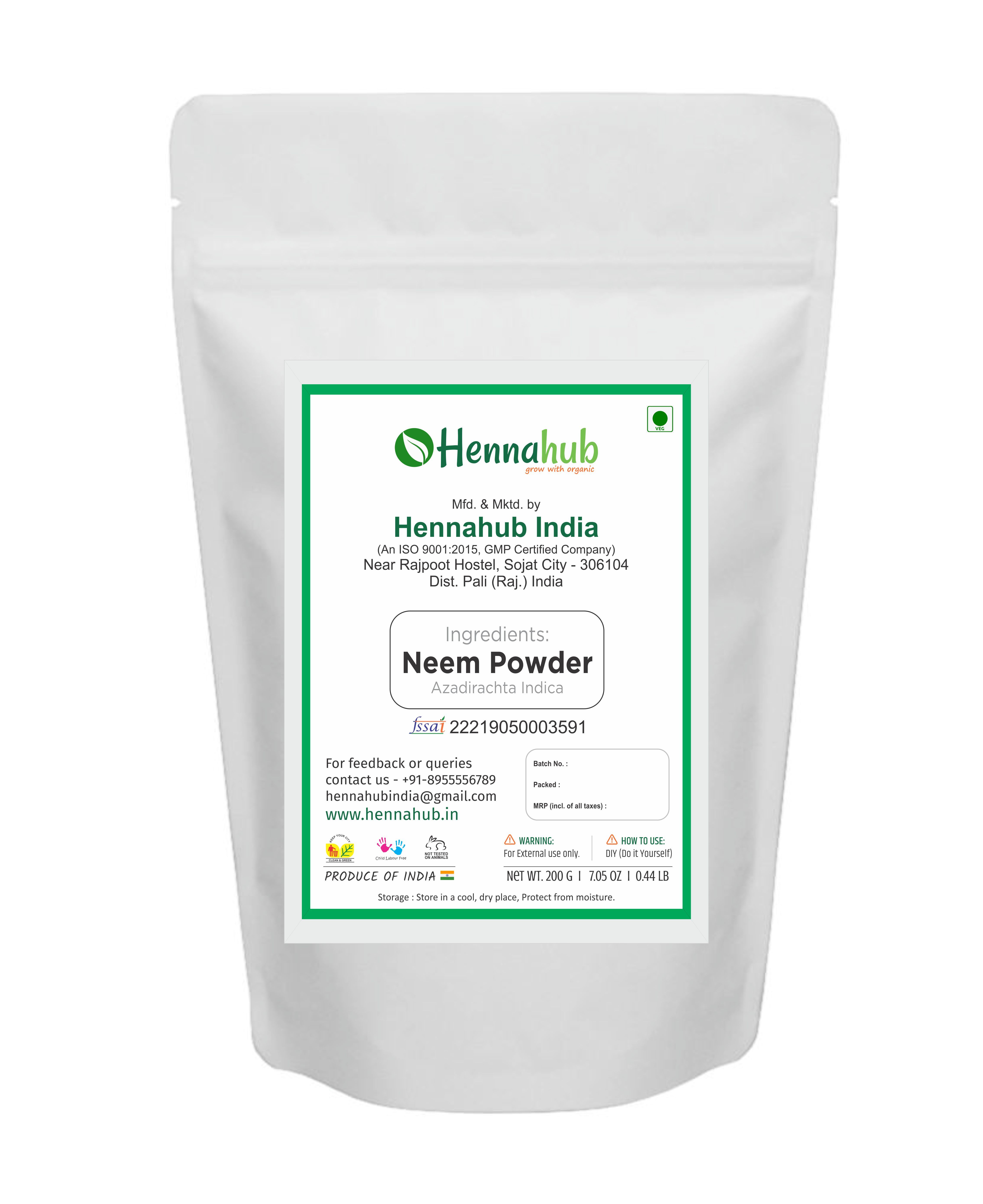 Neem Leaves Powder Direction: External Use Only