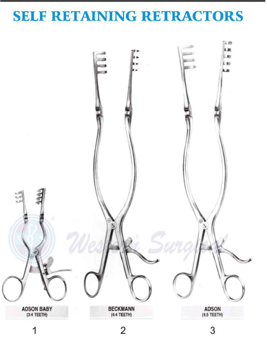 WS S.R.R.(1) Self Retaining Retractors - Stainless Steel, Straight Serrated Tips | Reusable, Autoclavable, Precision Surgical Instruments