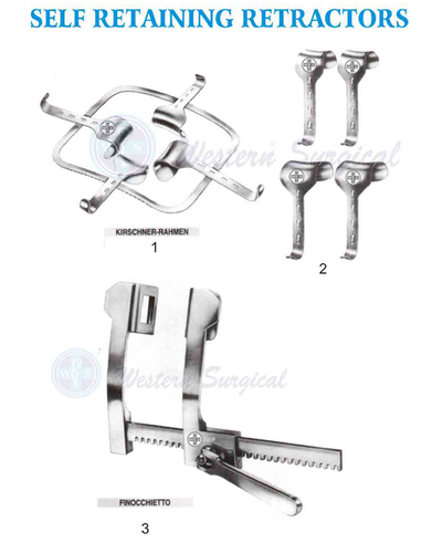 WS S.R.R.(2) Self Retaining Retractors - Stainless Steel, Silver Finish | Manual Operation, Varied Shapes for Surgical Applications