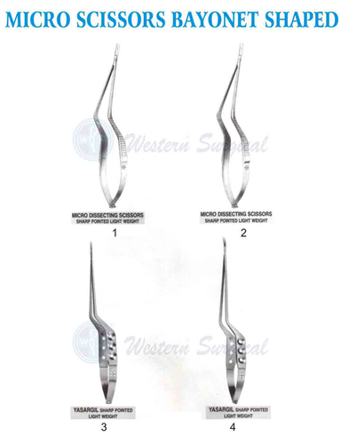 Micro Scissors Bayonet Shaped - Application: Hospital