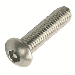 Pin Button Hex Security Screw - Stainless Steel, Available In Various Sizes | Polished Finish, Round Head Shape, High Durability