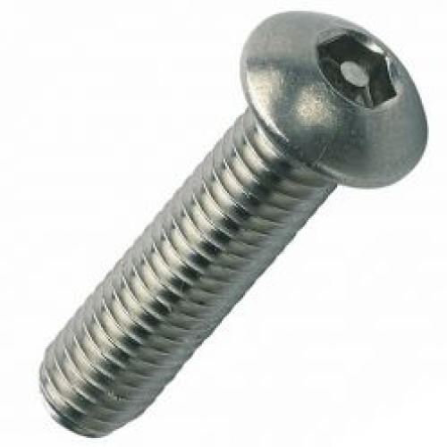 Pin Button Hex Security Screw - Stainless Steel, Available In Various Sizes | Polished Finish, Round Head Shape, High Durability